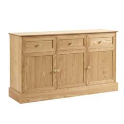DUSK Ruby 3 Door Storage Unit with Drawers - Light Wood - thumbnail 6