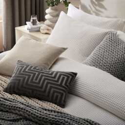 DUSK Portofino Waffle 100% Cotton Pair of Pillowcases 200 Thread Count - White - thumbnail 9