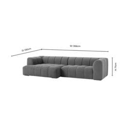 DUSK Manhattan Right Hand Chaise Sofa - Chenille Mushroom - thumbnail 9