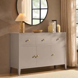 DUSK Poppy 3 Door Sideboard with Drawers - Taupe - thumbnail 1