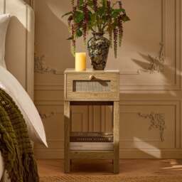 DUSK Carmen Rattan Nightstand - Light Wood - thumbnail 2
