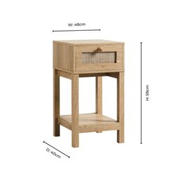 DUSK Carmen Rattan Nightstand - Light Wood - thumbnail 9