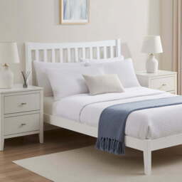 DUSK Dartmouth Bed Frame - White - King Size - thumbnail 1