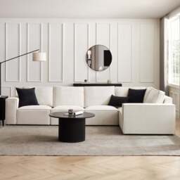 DUSK Brooklyn Large Right Hand L-Shape Sofa - Ivory - thumbnail 3