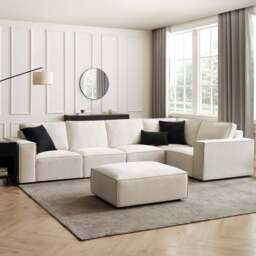 DUSK Brooklyn Large Right Hand L-Shape Sofa - Ivory - thumbnail 2