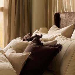 DUSK Cotton Fringed Edge Cushion Cover - Chocolate - 50cm x 50cm - thumbnail 2