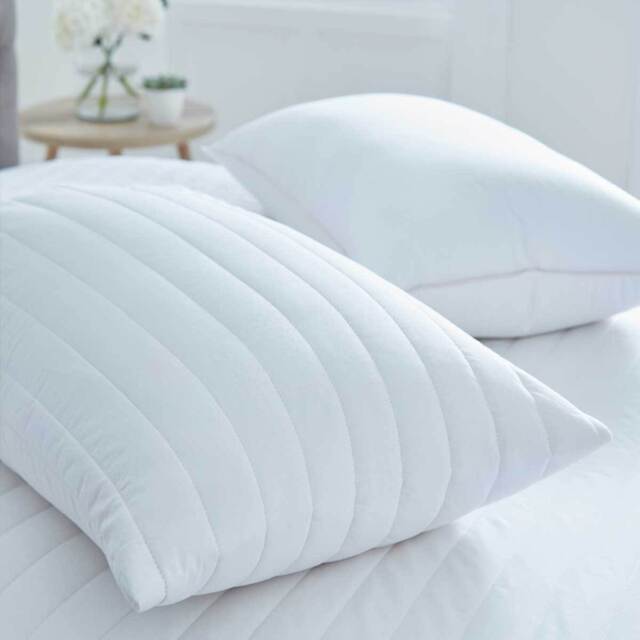 DUSK Pair of Luxury Quilted 100% Cotton Pillow Protectors - image 1