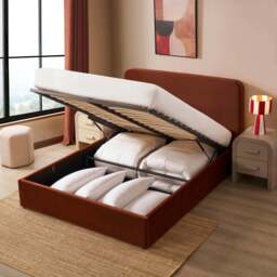 DUSK Ascot Ottoman Storage Bed - Terracotta - Double - thumbnail 4