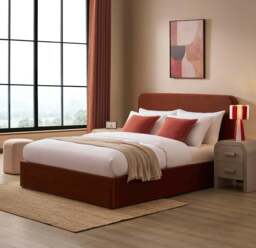 DUSK Ascot Ottoman Storage Bed - Terracotta - Double - thumbnail 2
