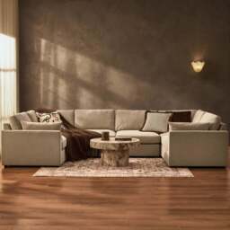 DUSK Miami U Shape Sofa - Chenille Oatmeal - thumbnail 1