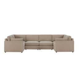 DUSK Miami U Shape Sofa - Chenille Oatmeal - thumbnail 2
