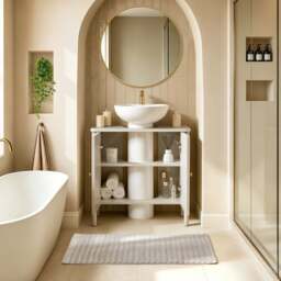 DUSK Posy Under Sink Bathroom Cabinet - Light Taupe - thumbnail 2