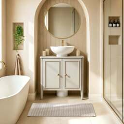 DUSK Posy Under Sink Bathroom Cabinet - Light Taupe