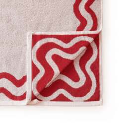 DUSK Scalloped Cotton Towels - Pink/Red - Hand Towel - thumbnail 7