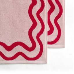 DUSK Scalloped Cotton Towels - Pink/Red - Hand Towel - thumbnail 6
