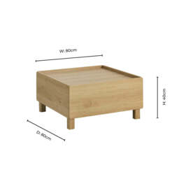 DUSK Avalon Extendable/Storage Coffee Table - Light Oak Effect - thumbnail 9