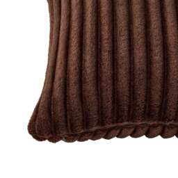 DUSK Ribbed Flannel Faux Fur Cushion Cover - Chocolate - 50 x 50cm - thumbnail 4