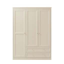 DUSK Ruby 3 Door Wardrobe with Drawers - Cream - thumbnail 5