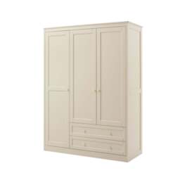 DUSK Ruby 3 Door Wardrobe with Drawers - Cream - thumbnail 3