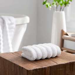 DUSK Monaco Plush Ribbed Cotton Towel Collection - White - 6 Piece Bundle - thumbnail 6