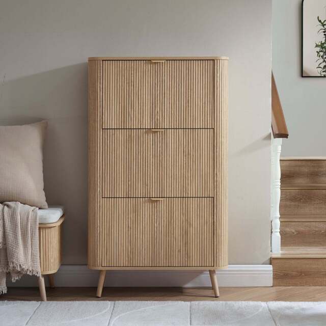DUSK Hattie Shoe Cabinet - Light Wood - image 1
