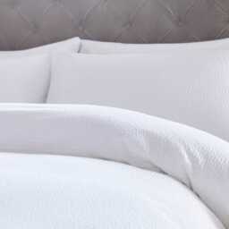 DUSK Pair of Mykonos Seersucker Pillowcases - 200 Thread Count - Cotton - White - thumbnail 6