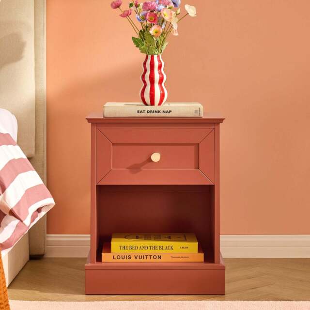 DUSK Ruby 1 Drawer Nightstand - Terracotta - image 1