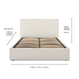 DUSK Windsor Ottoman Storage Bed - Natural/Black - Double - thumbnail 7