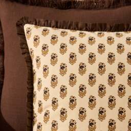 DUSK Lala Cotton Box Pleat Edge Printed Sofa Cushion Cover - Chocolate - 30 x 70cm - thumbnail 2
