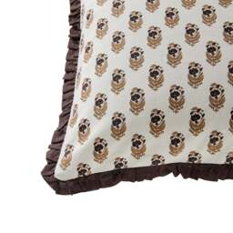 DUSK Lala Cotton Box Pleat Edge Printed Sofa Cushion Cover - Chocolate - 30 x 70cm - thumbnail 3