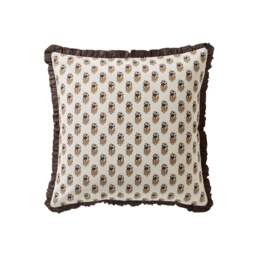 DUSK Lala Cotton Box Pleat Edge Printed Sofa Cushion Cover - Chocolate - 30 x 70cm - thumbnail 4
