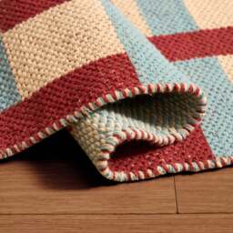 DUSK Rory Contrast Checkerboard Rug - Blue - 120x170cm - thumbnail 4