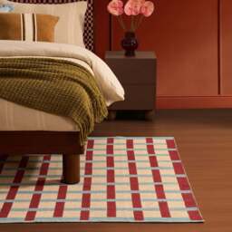 DUSK Rory Contrast Checkerboard Rug - Blue - 120x170cm - thumbnail 2