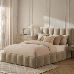 DUSK Cheshire Ottoman Storage Bed - Chenille Oatmeal - Super King - thumbnail 4