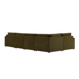 DUSK Miami Right Hand Large L-Shape Sofa - Chenille Olive - thumbnail 6