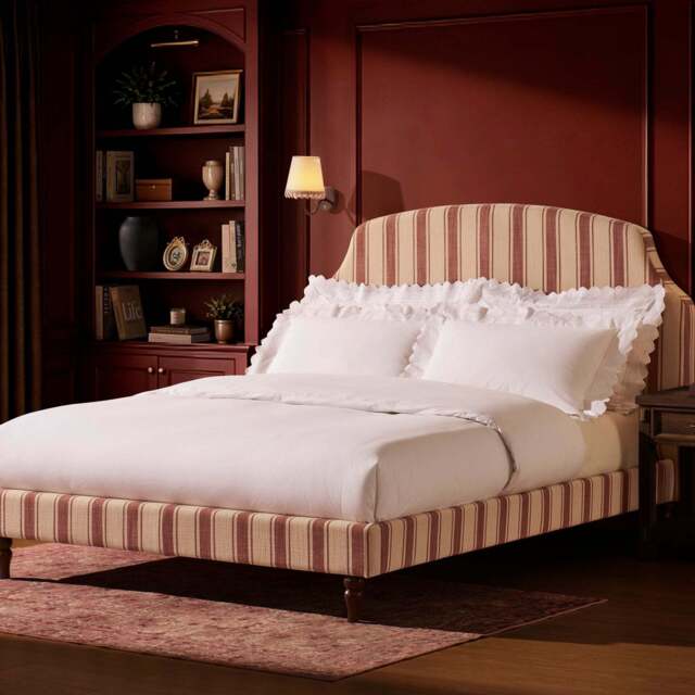 DUSK Surrey Bed Frame - Raspberry Stripe - Super King - image 1