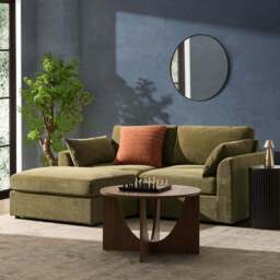 DUSK Miami Small Chaise Sofa - Chenille Olive - thumbnail 1