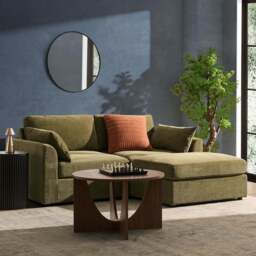 DUSK Miami Small Chaise Sofa - Chenille Olive - thumbnail 2