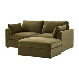 DUSK Miami Small Chaise Sofa - Chenille Olive - thumbnail 4