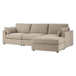 DUSK Miami Right Hand Chaise Sofa - Chenille Oatmeal - thumbnail 4