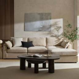 DUSK Miami Right Hand Chaise Sofa - Chenille Oatmeal - thumbnail 2