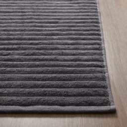 DUSK Monaco Ribbed Cotton Bath Mat - Charcoal - Small - thumbnail 2