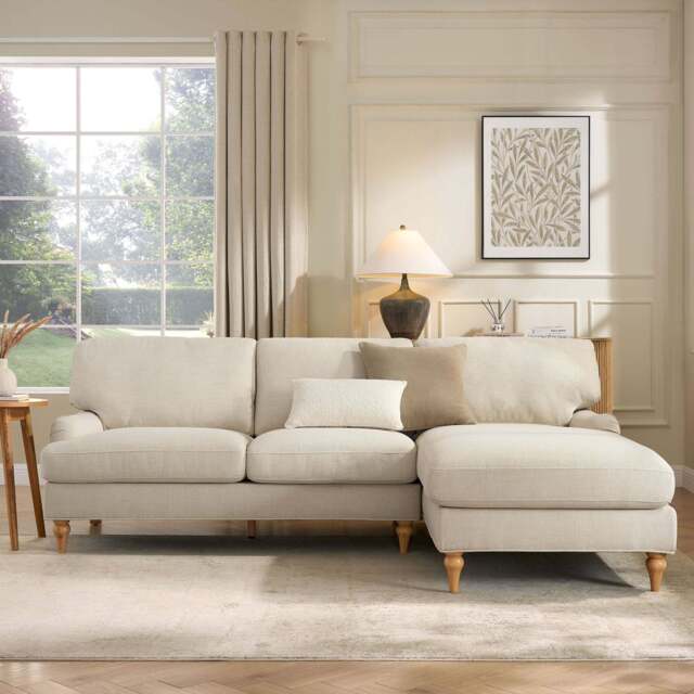 DUSK Hampshire Right Hand Chaise Sofa - Beige - image 1
