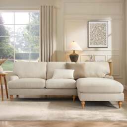 DUSK Hampshire Right Hand Chaise Sofa - Beige - thumbnail 1