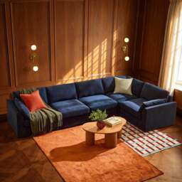 DUSK Miami Right Hand Large L-Shape Sofa  - Chenille Navy - thumbnail 3