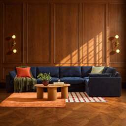 DUSK Miami Right Hand Large L-Shape Sofa  - Chenille Navy - thumbnail 2