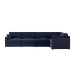 DUSK Miami Right Hand Large L-Shape Sofa  - Chenille Navy - thumbnail 5