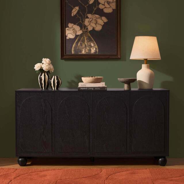DUSK Rachel Arch Front 4 Door Sideboard - Black - image 1