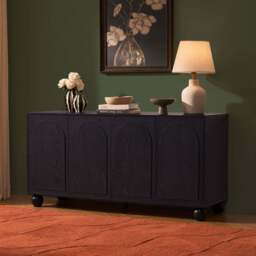 DUSK Rachel Arch Front 4 Door Sideboard - Black - thumbnail 2
