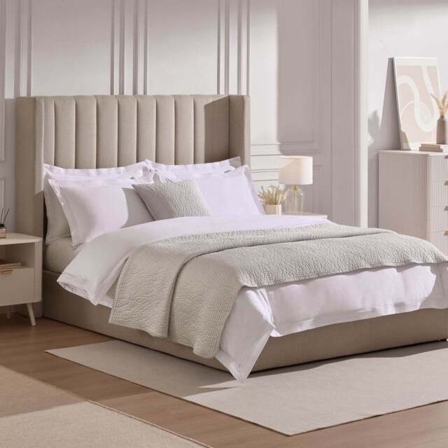 DUSK Madison Ottoman Storage Bed - Stone Grey - Double - image 1